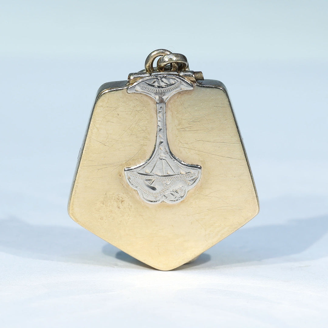 Antique Gold and Palladium Engraved Locket c. 1920
