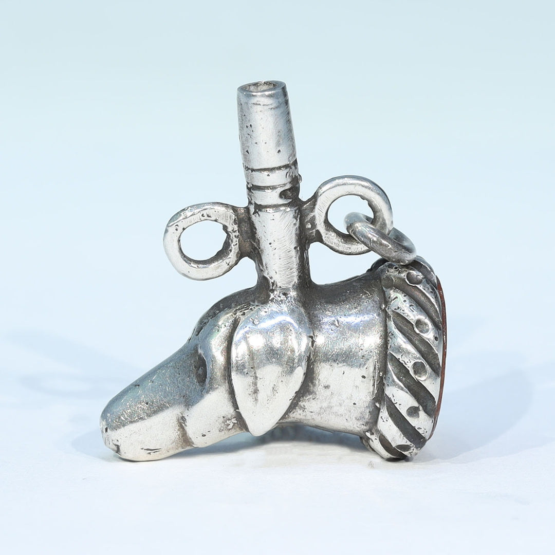 Rare Victorian figural dog watch key