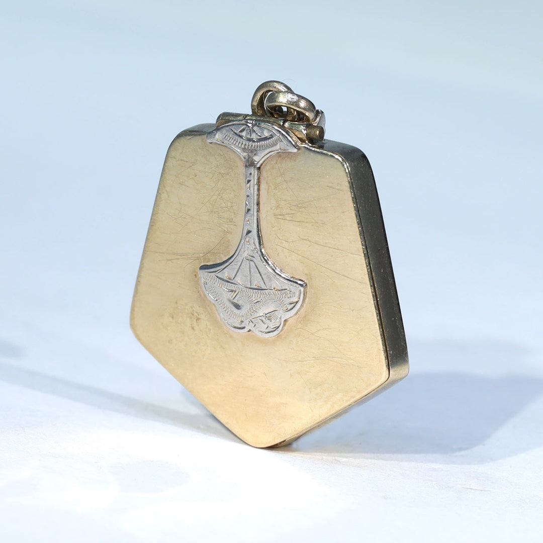 Antique Gold and Palladium Engraved Locket c. 1920