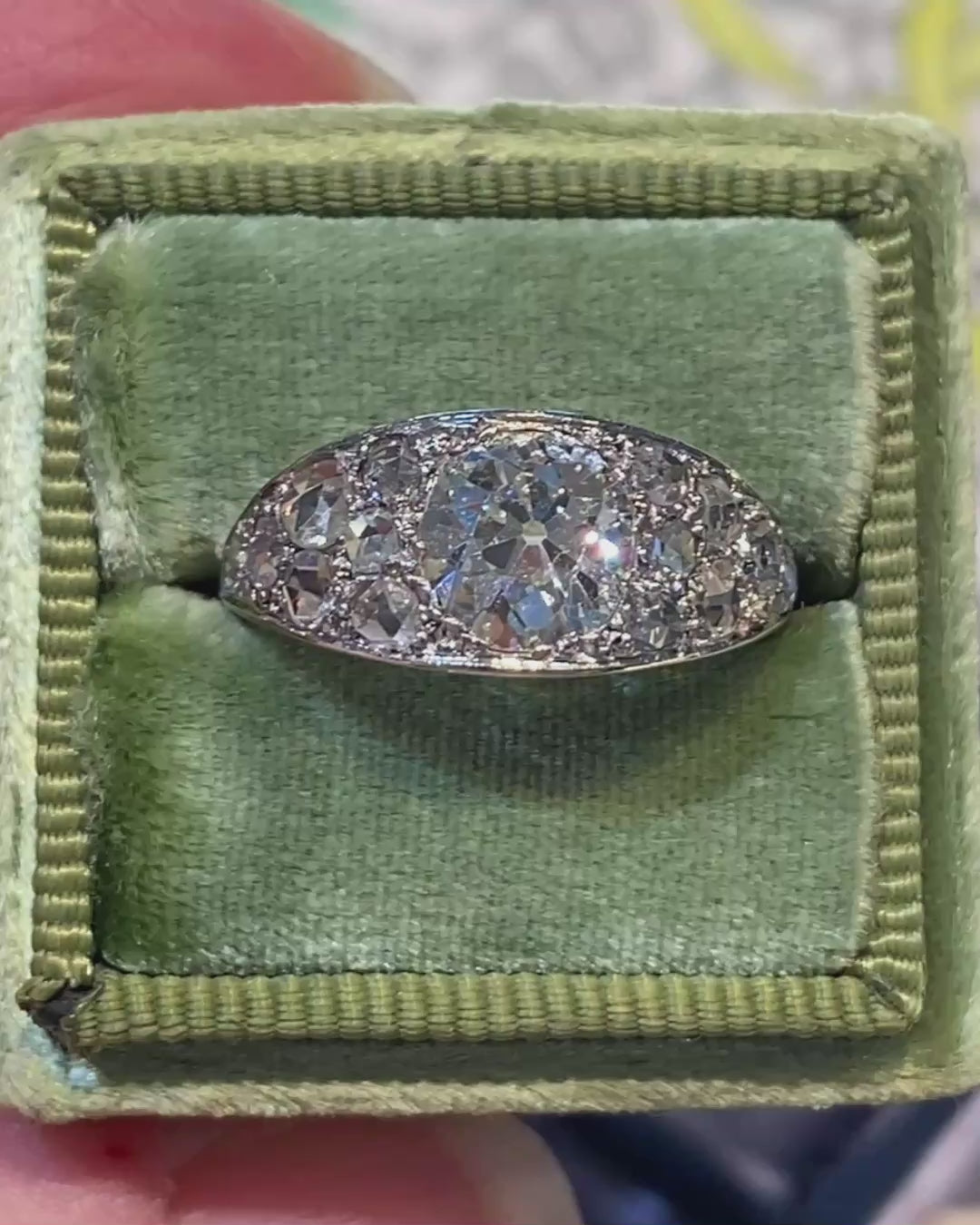 Edwardian Old European Cut Diamond Ring Platinum, c. 1910