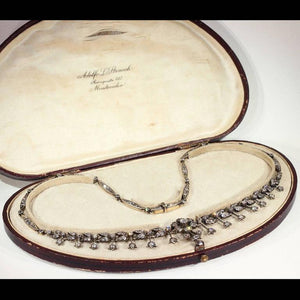 Antique Victorian Floral Design Diamond Necklace