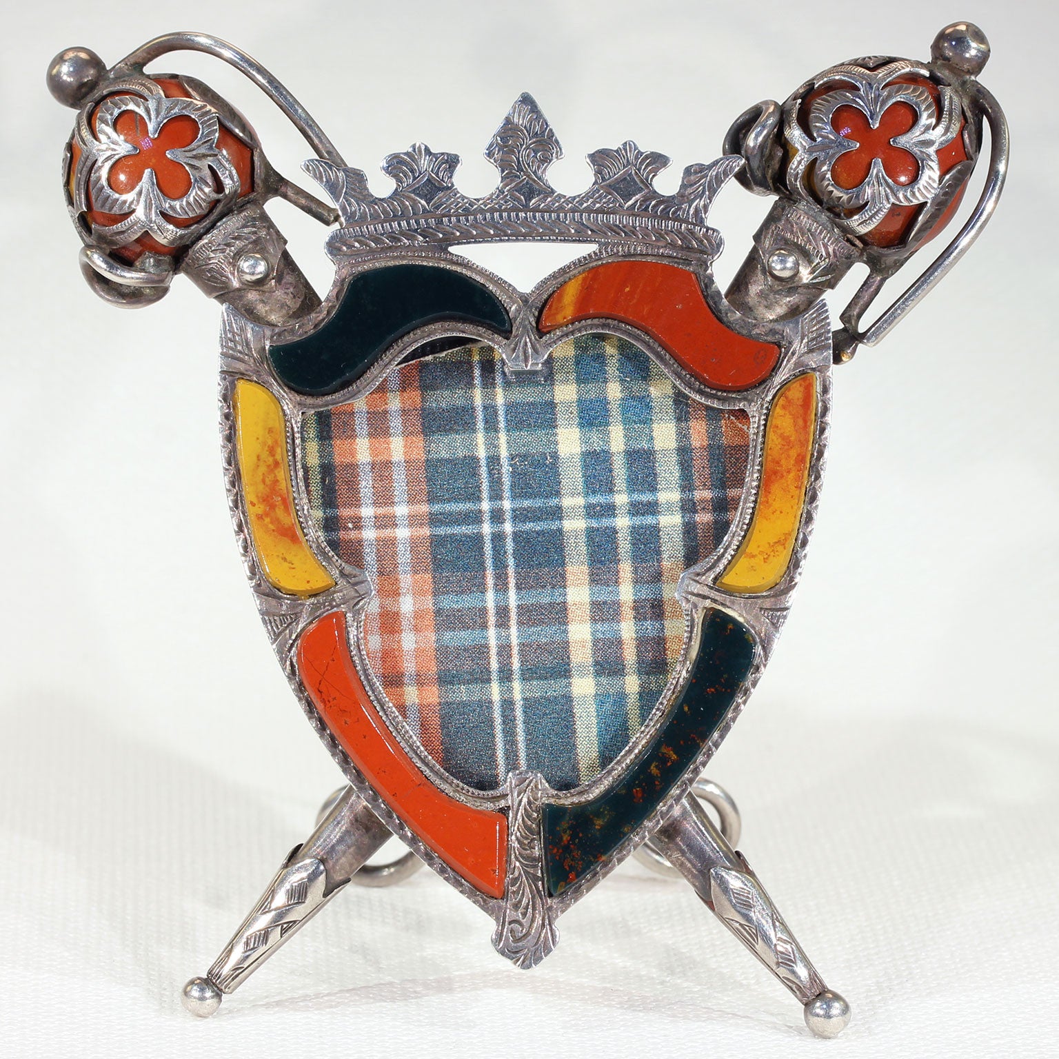 Antique Scottish Agate Silver Picture Frame Edinburgh 1909