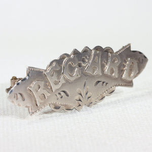 Antique Edwardian Silver 'Regard' Brooch Pin
