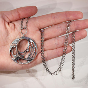 Vintage Sten & Karl Laine Spider Web Bracelet Necklace Ring Set Silver
