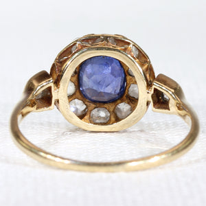 Victorian Sapphire Diamond Cluster Ring