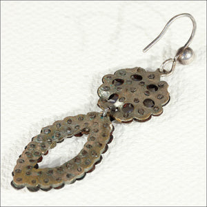 Antique Cut Steel Earrings with Silver Wires