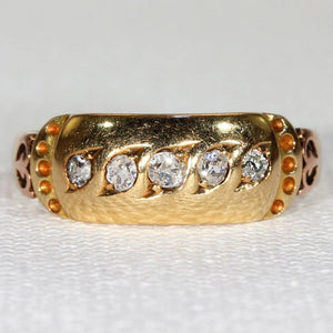 Antique 5 Stone Diamond Ring Wedding Band