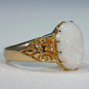 Antique Art Nouveau Opal Ring 18k Gold