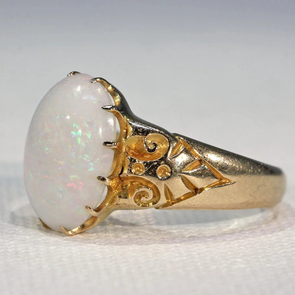 Antique Art Nouveau Opal Ring 18k Gold - Victoria Sterling