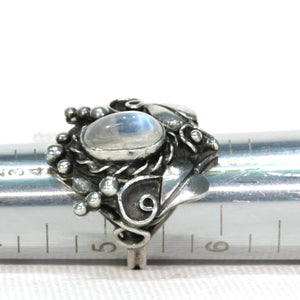 Antique Arts & Crafts Moonstone Silver Ring