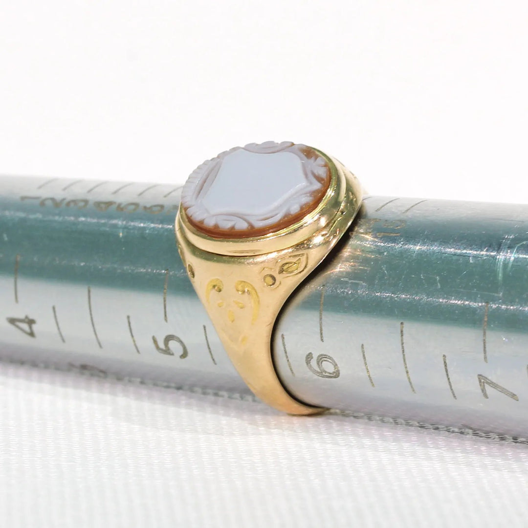 Antique Carved Sardonyx Opening Ring Locket Poison
