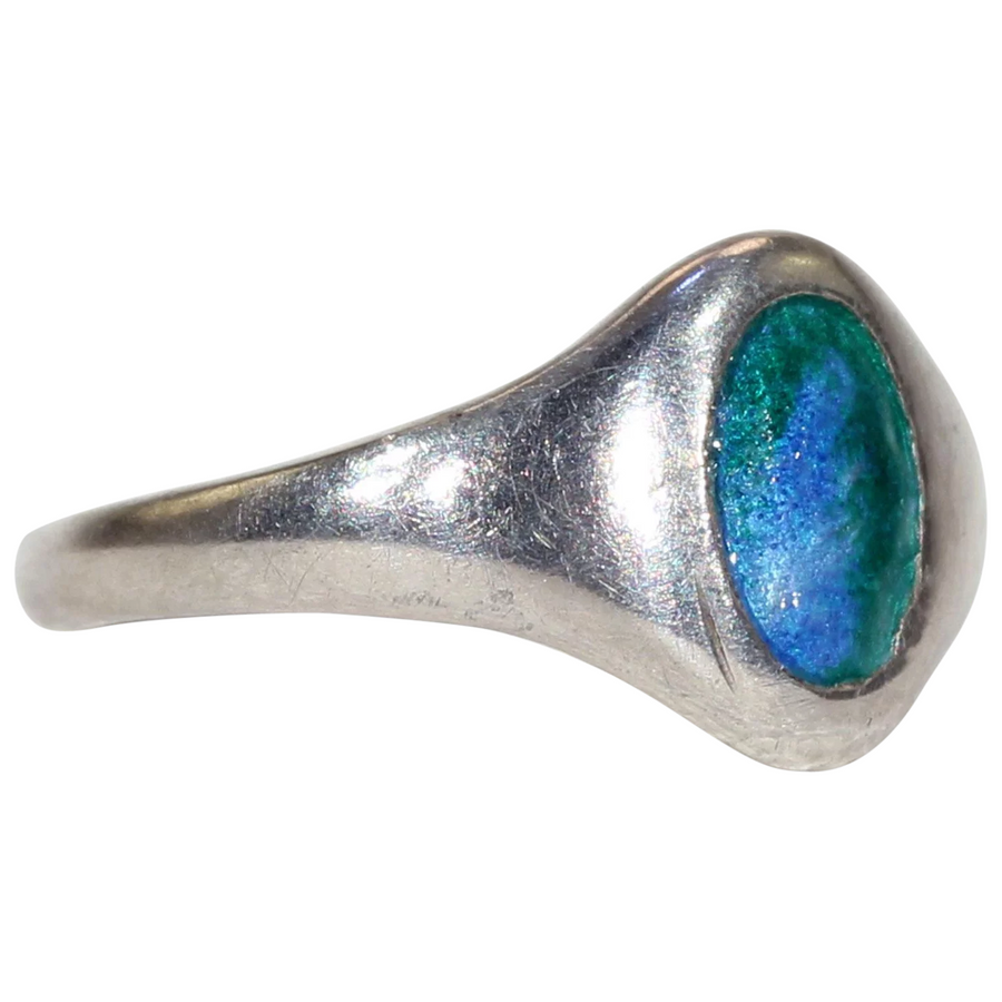 Antique Charles Horner Silver Enamel Ring Hallmarked 1911