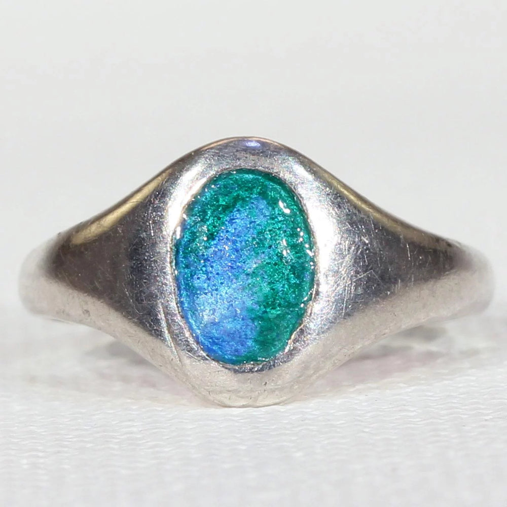 Antique Charles Horner Silver Enamel Ring Hallmarked 1911