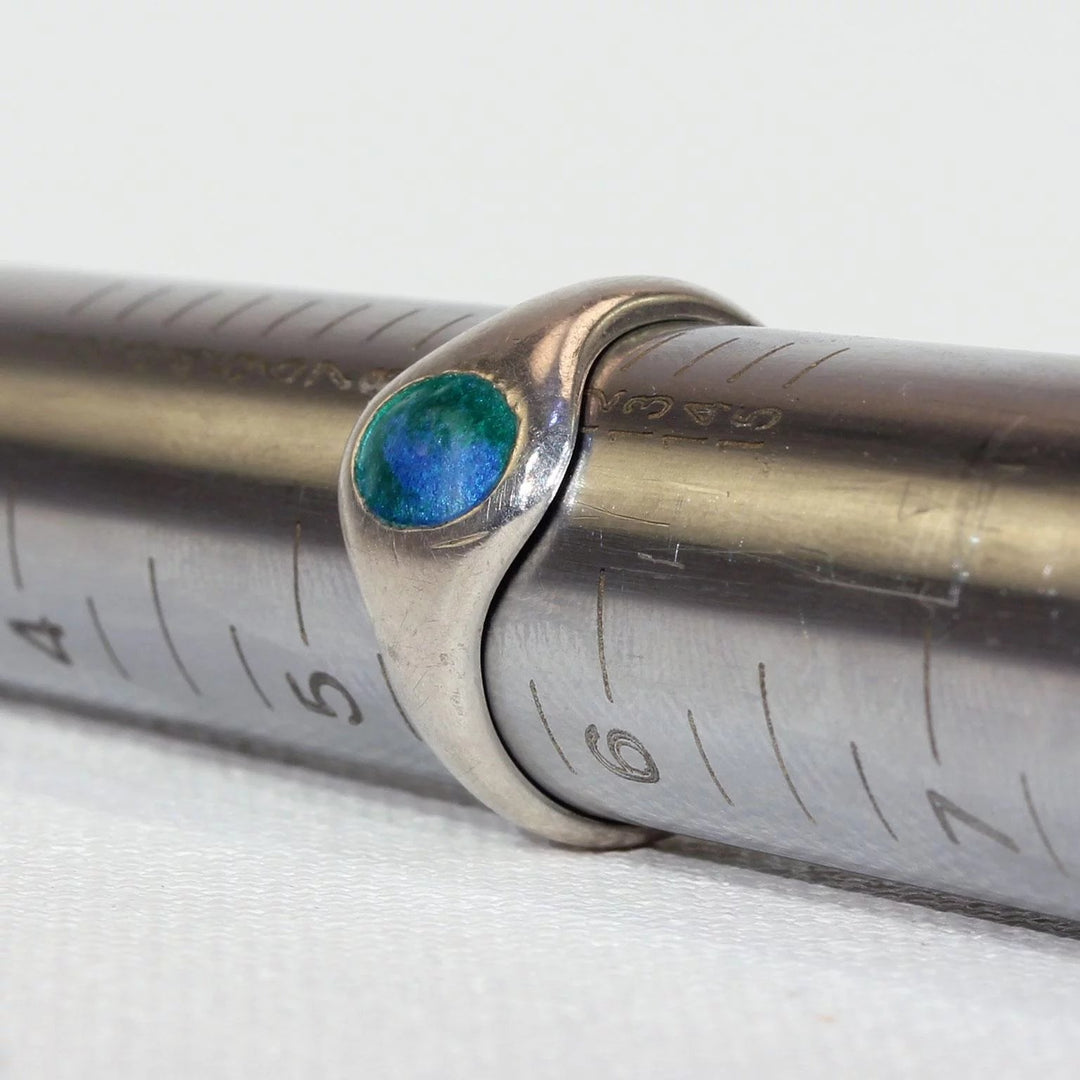 Antique Charles Horner Silver Enamel Ring Hallmarked 1911