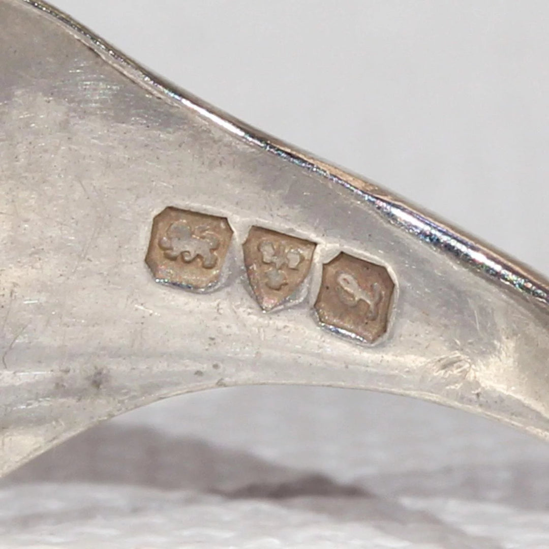 Antique Charles Horner Silver Enamel Ring Hallmarked 1911