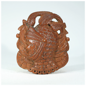 Antique Coquilla Nut Carved Brooch