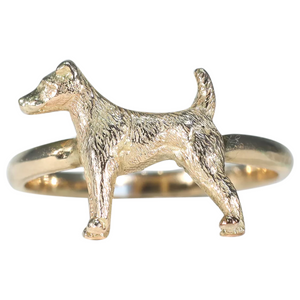 Antique Dog Figure Ring 15k Gold