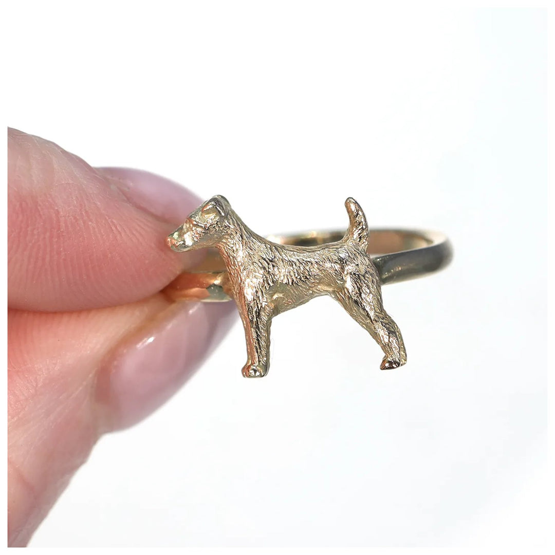 Antique Dog Figure Ring 15k Gold