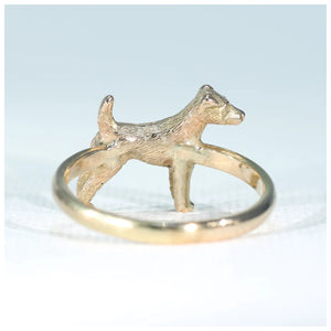 Antique Dog Figure Ring 15k Gold