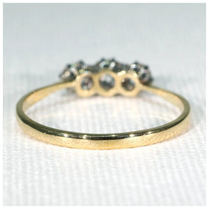 Antique Edwardian 3 Diamond Ring .9cttw 18k Gold Platinum