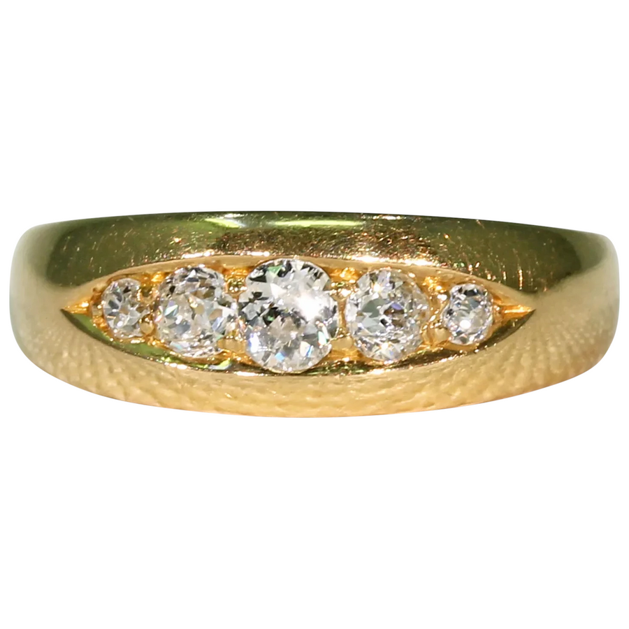 Antique Edwardian 5 Stone Diamond Ring 18K Gold