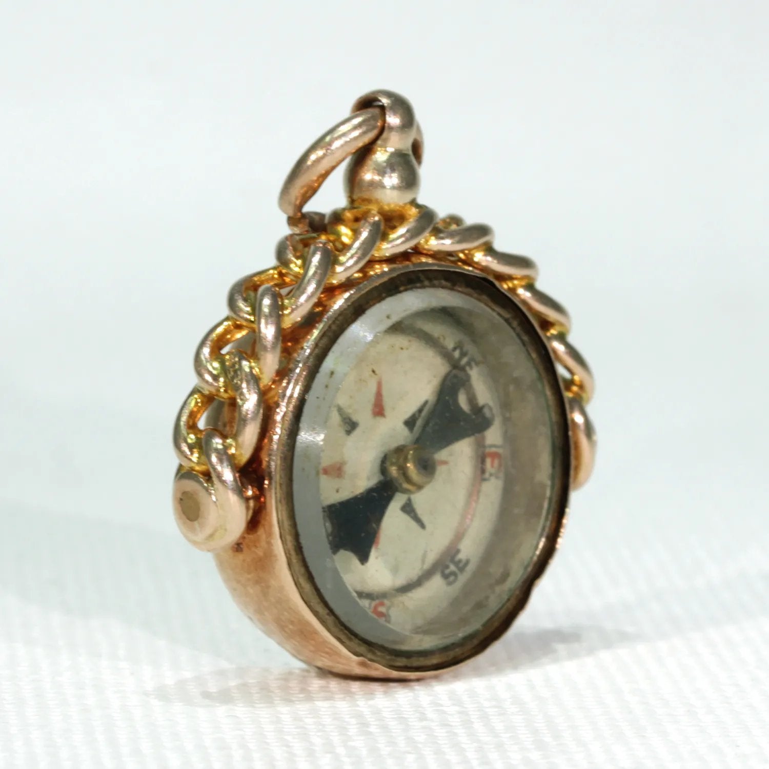 Antique Edwardian Gold Compass Fob Pendant