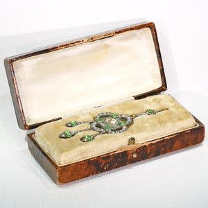 Antique Edwardian Silver Paste Pendant in Box