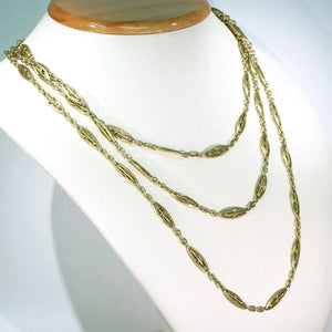 Antique French 18k Gold Long Guard Chain c. 1890