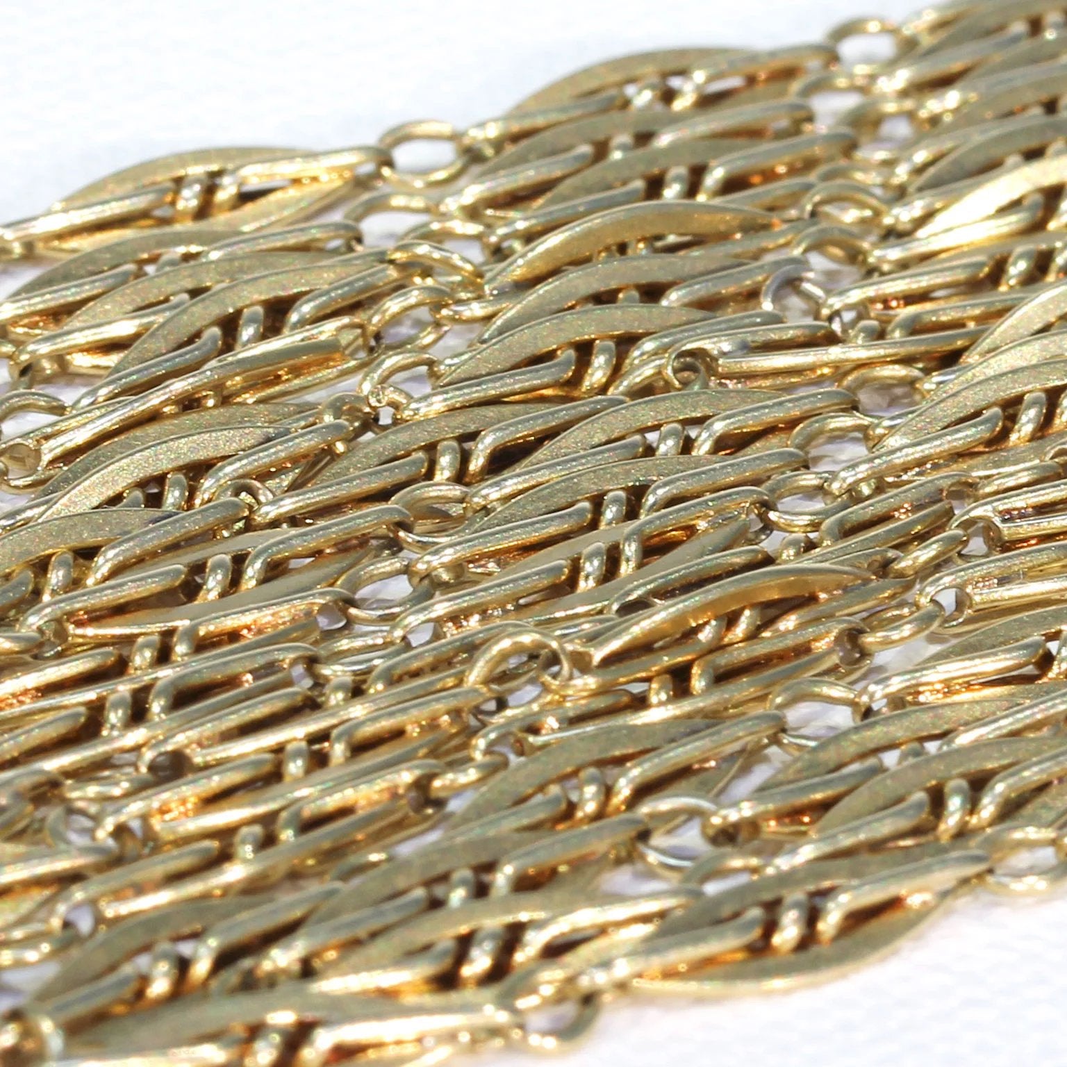 Antique French 60" Long Guard Chain Necklace in 18k Gold, c. 1900