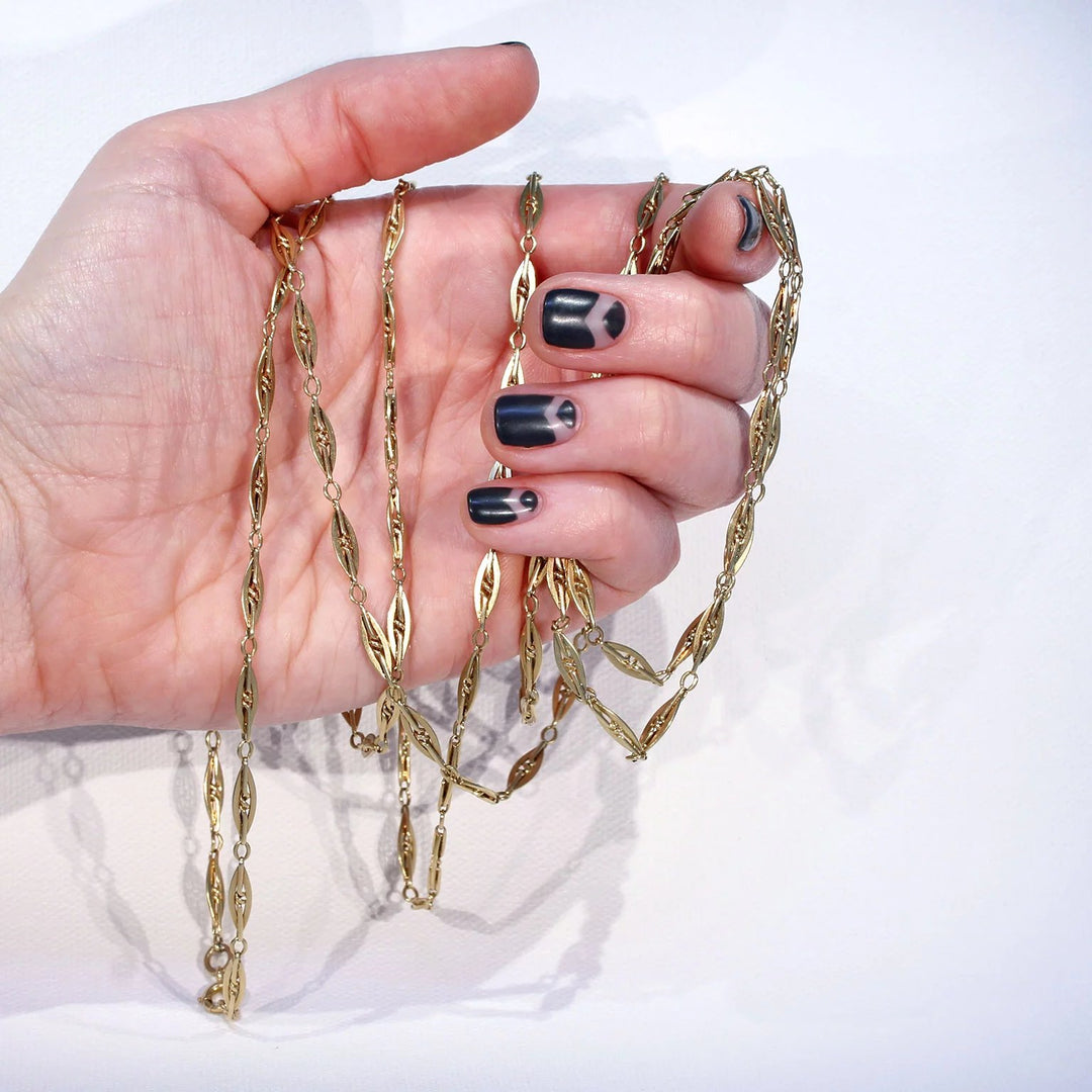 Antique French 60" Long Guard Chain Necklace in 18k Gold, c. 1900