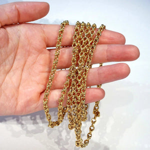 Antique French Long Guard Chain 52 inches 18k Gold