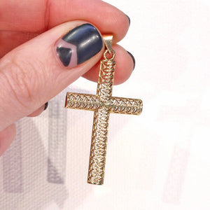 Antique French Peirced 18k Gold Cross