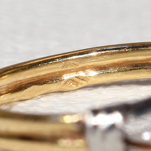 Antique French Ruby Diamond Ring 18k Gold Platinum