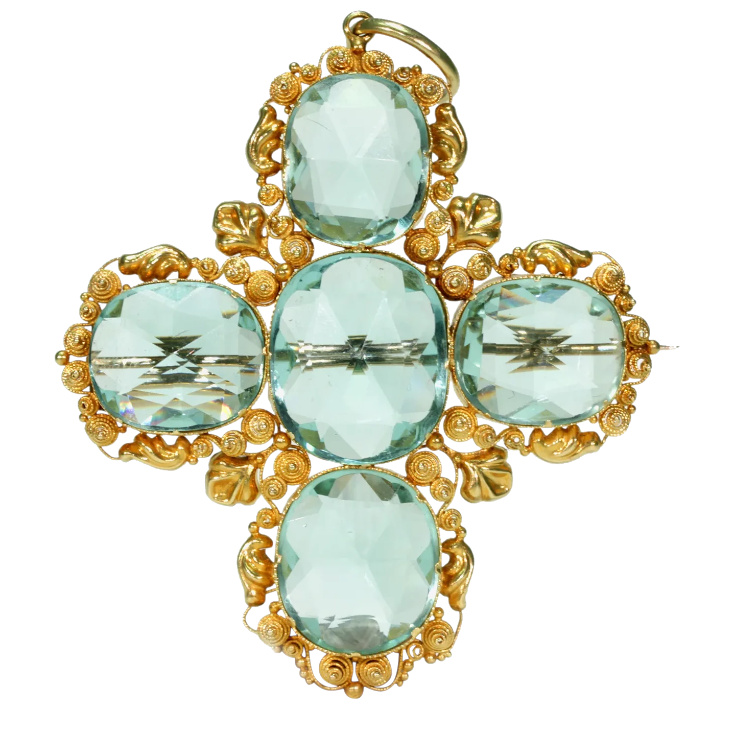 Antique Georgian Cross Paste Gold Pendant - Victoria Sterling