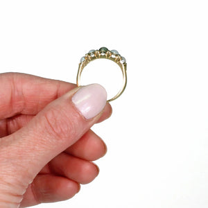 Antique Pearl Cat's Eye Chrysoberyl Ring 18k Gold