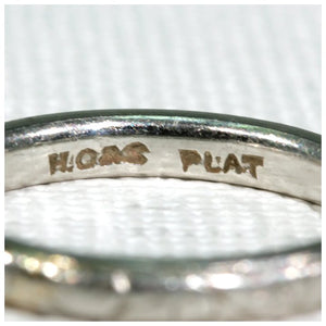 Antique Platinum Wedding Band Ring Inscribed 'Fidelity' sz 4.75