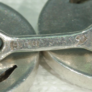 Antique Silver Enamel Hound Dog Cufflinks