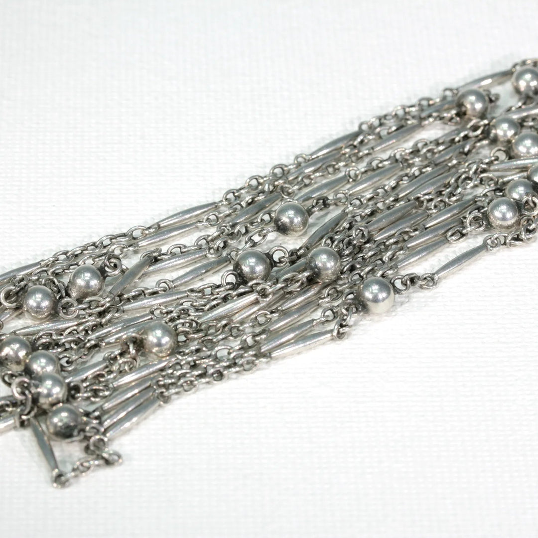 Antique Silver Murrle, Bennett and Co. Long Guard Watch Chain Necklace