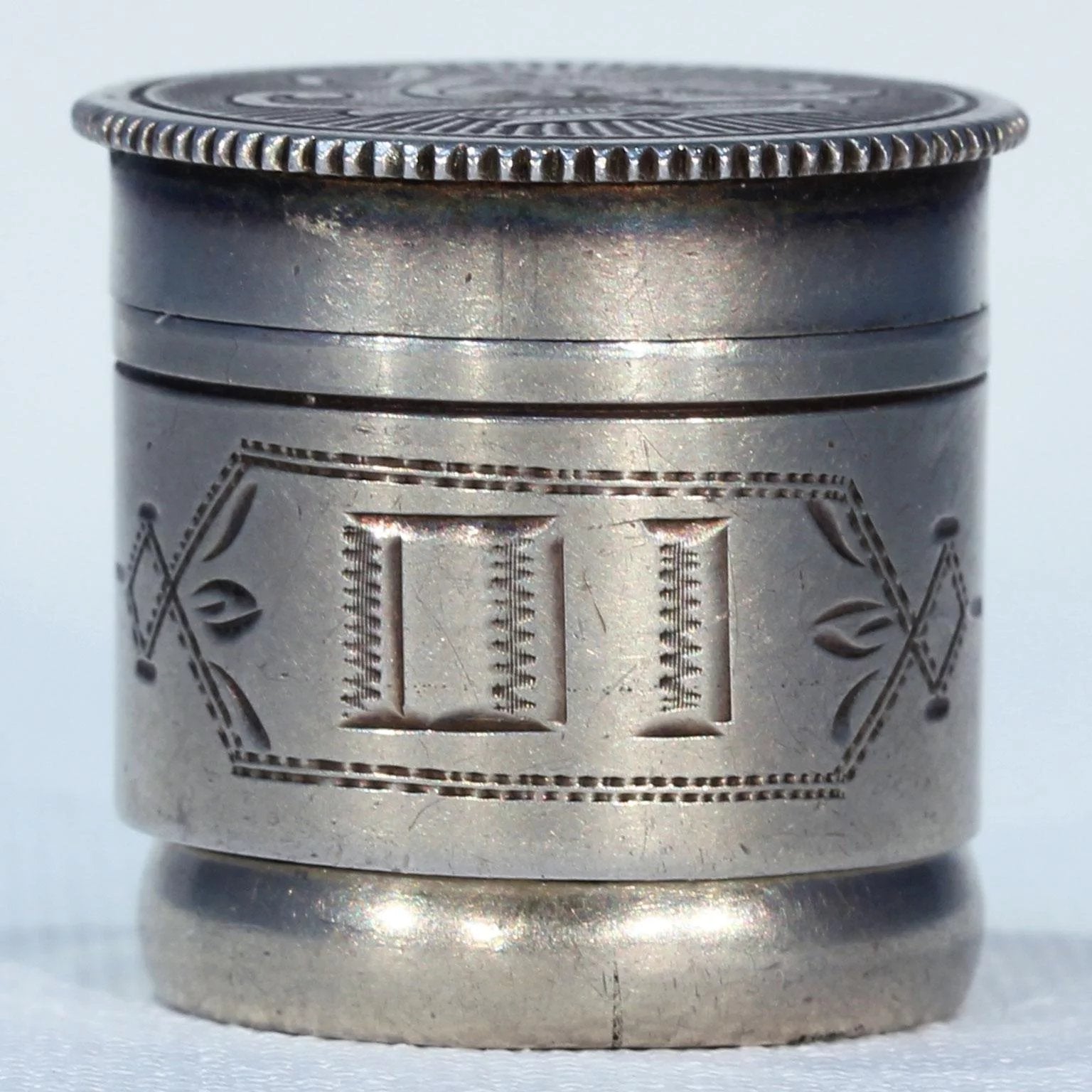 Antique Swift & Fisher Priest's Ring Annointing Oil Jar Silver