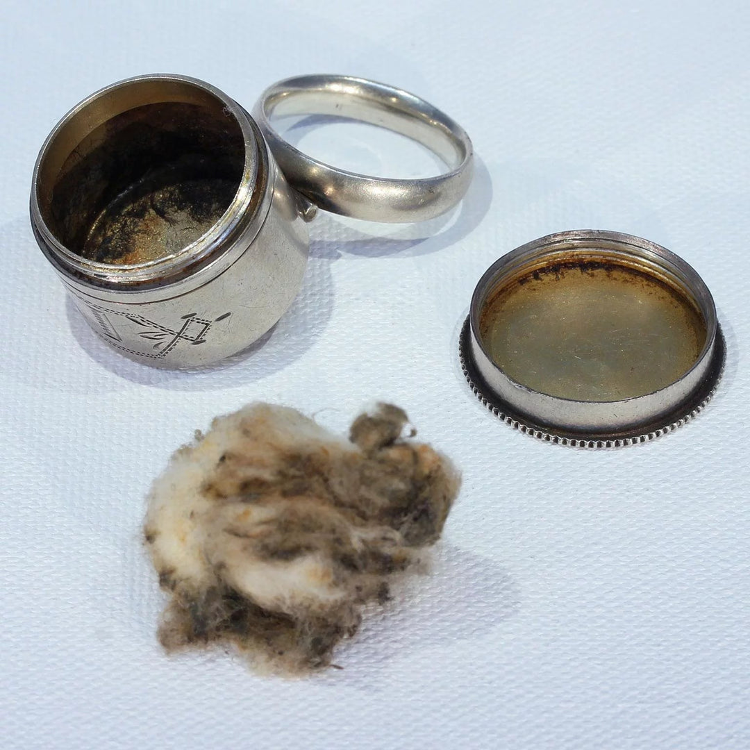 Antique Swift & Fisher Priest's Ring Annointing Oil Jar Silver