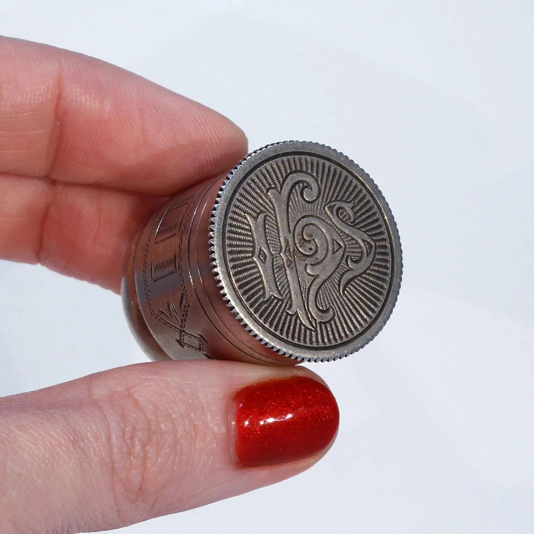 Antique Swift & Fisher Priest's Ring Anointing Oil Jar Silver