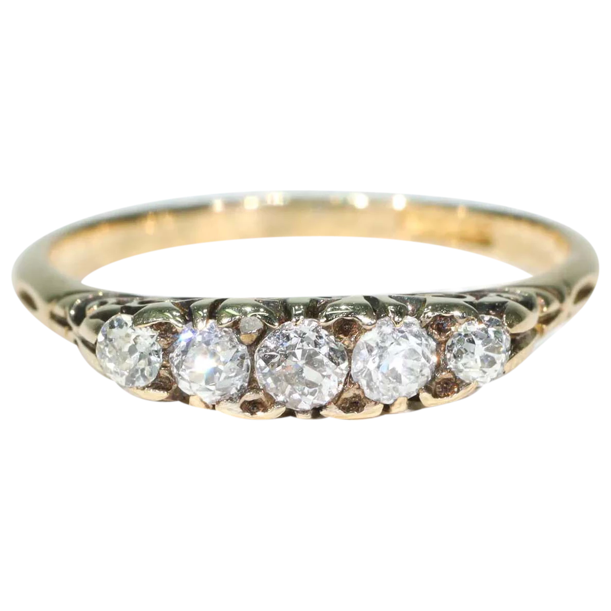 Reserved ~ Antique Victorian 5 Diamond Ring 18k Gold
