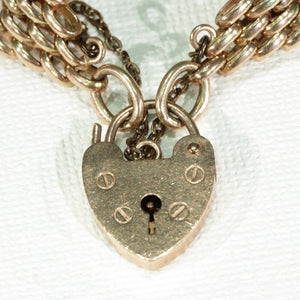 English Victorian Heart Lock Bracelet
