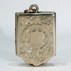 Antique Victorian 9k Gold Locket Shield Garter