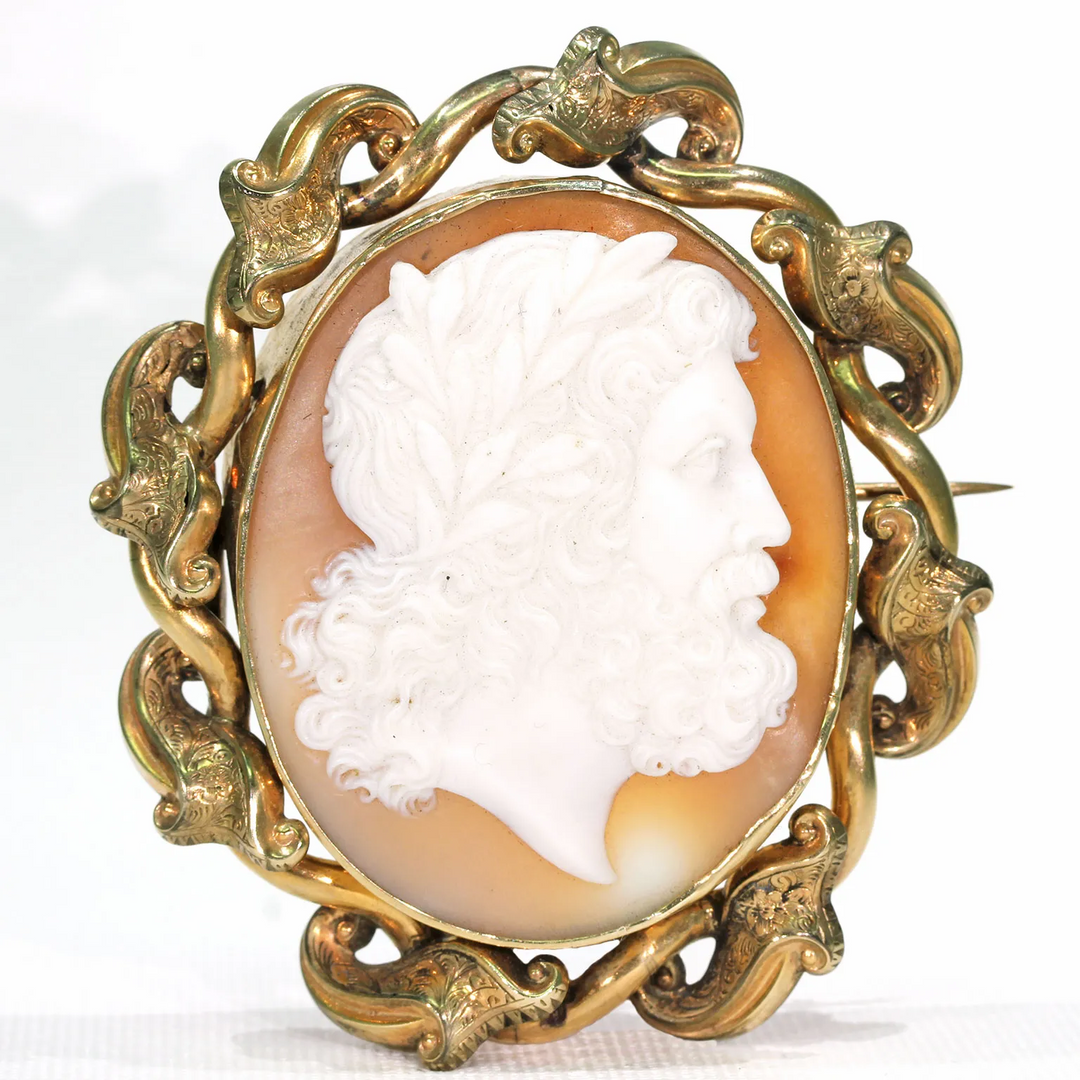 Antique Victorian Cameo Brooch of Jupiter
