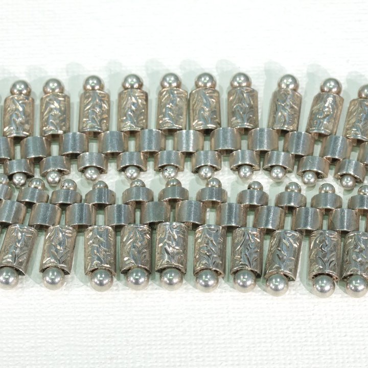 Antique Victorian Collar Necklace Wide Fringe Sterling Silver