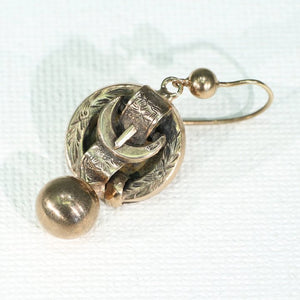 Antique Victorian Gold Buckle Earrings
