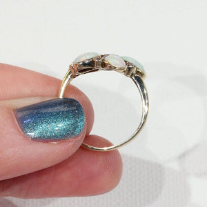 Antique Victorian Opal Diamond Flower Ring