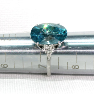 Art Deco Blue Zircon Diamond Ring Platinum