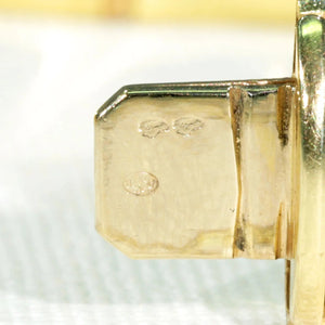  Art Deco French Faceted 18k Gold Bangle Bracelet